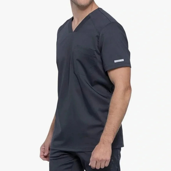 Cherokee Men's V-Neck Scrub Top with Mesh Panels for Extra Breathability - Picture 3 of 6